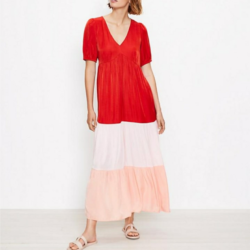 Loft tiered beach maxi dress